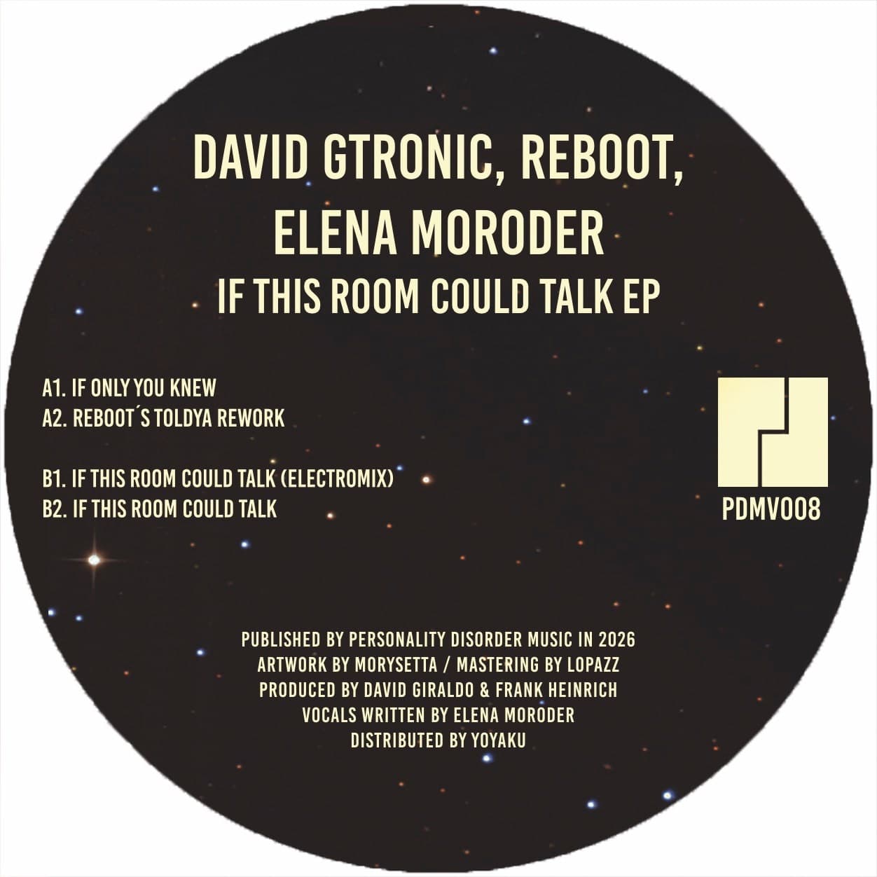 David Gtronic, Reboot & Elena Moroder - If This Room Could Talk EP